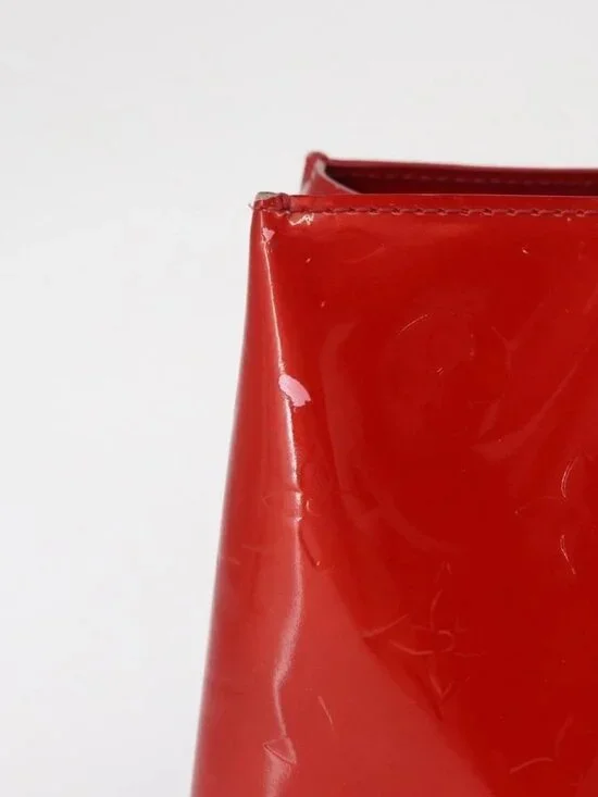 LOUIS VUITTON Monogram Vernis Reade PM Hand Bag Red Rouge - Picture 10 of 16